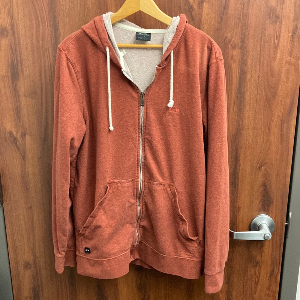 Oakley Rust Zip-Up Hoodie with Contrast Lining